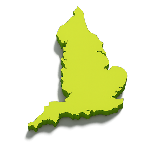 Landkaart engeland van locatie met JB Tag Solutions
