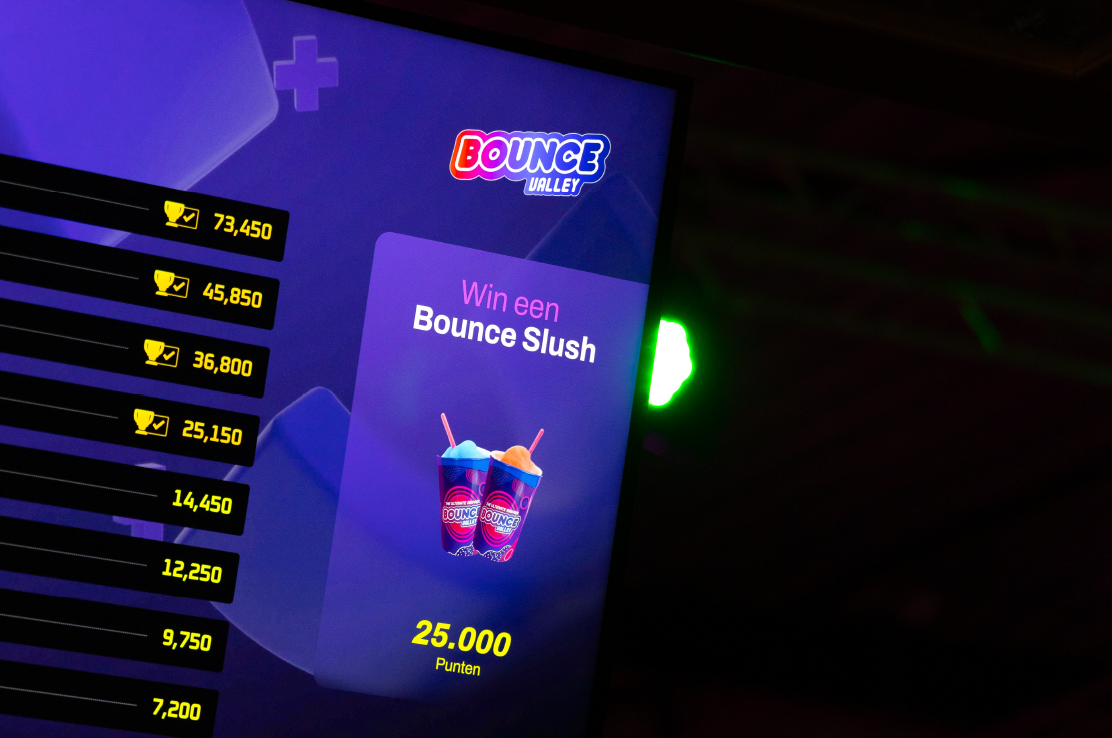 Scorebord van JB Tag Solutions met punten en prijs. Verhoog de beleving in jouw park met interactieve spellen. Vraag ons naar de mogelijkheden!
