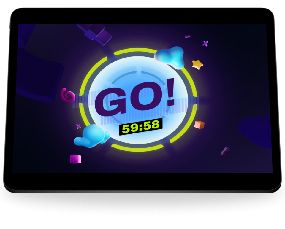 Aanmeld tablet van het interactieve systeem JB Tag Solutions 